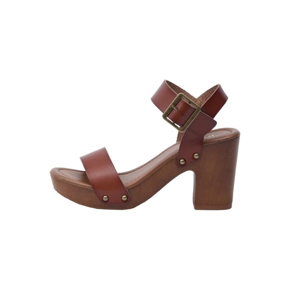 Brown Chunky Heel Sandals - Picture 2 of 10